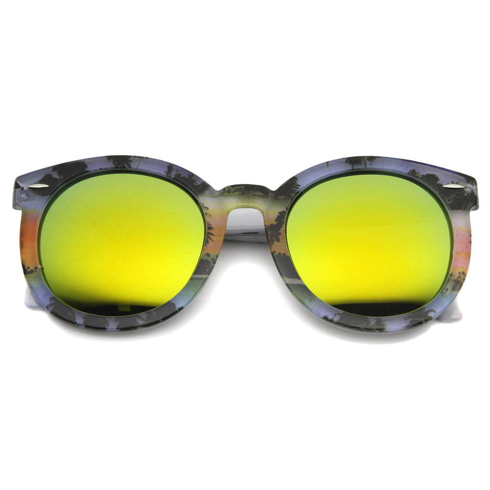 Unisex Oversized Sunglasses With UV400 Protected Mirrored Lens 9878 Image 2