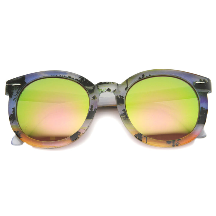 Unisex Oversized Sunglasses With UV400 Protected Mirrored Lens 9878 Image 3