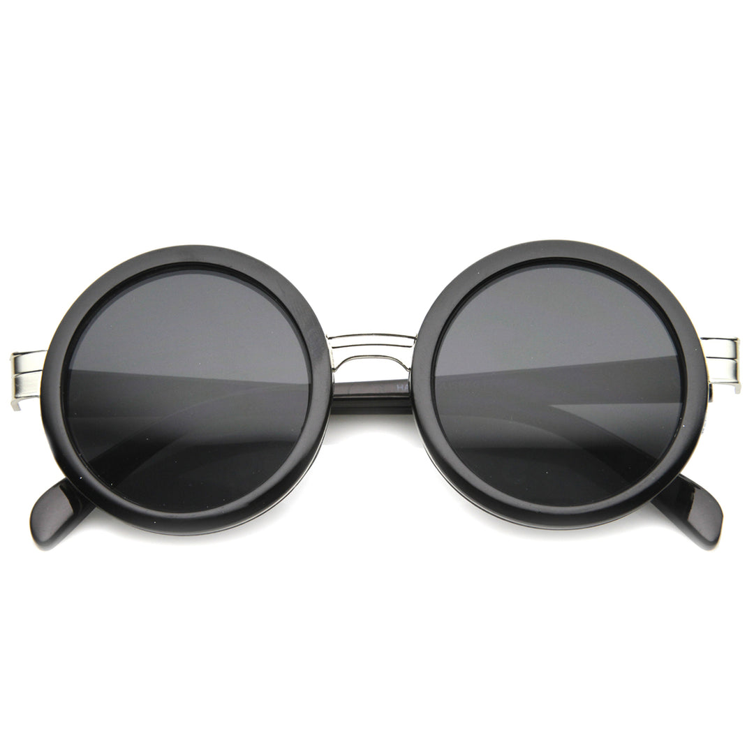 Unisex Round Sunglasses With UV400 Protected Mirrored Lens 9888 Image 2