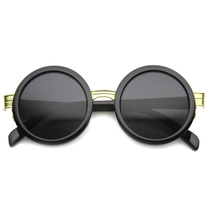 Unisex Round Sunglasses With UV400 Protected Mirrored Lens 9888 Image 4