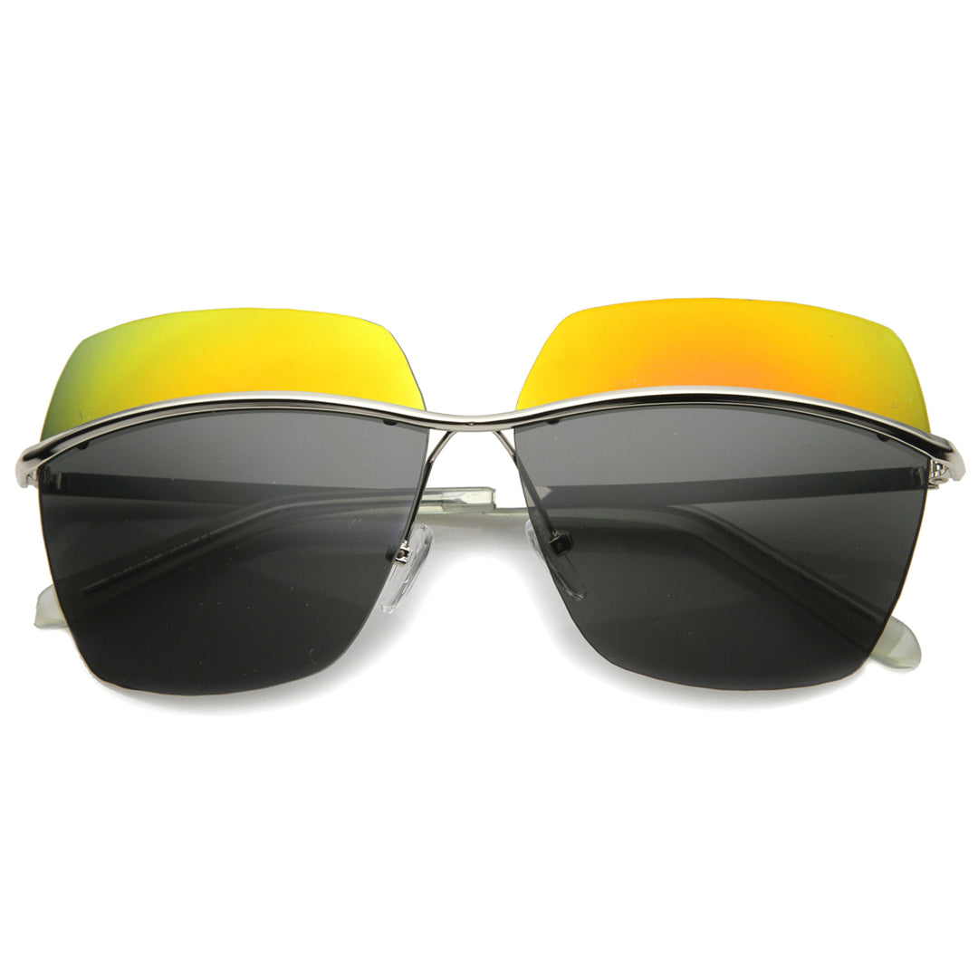 Unisex Square Sunglasses With UV400 Protected Composite Lens 9894 Image 3