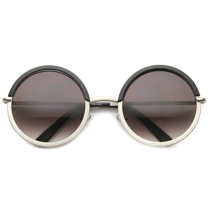 Unisex Metal Round Sunglasses With UV400 Protected Gradient Lens 9895 Image 3