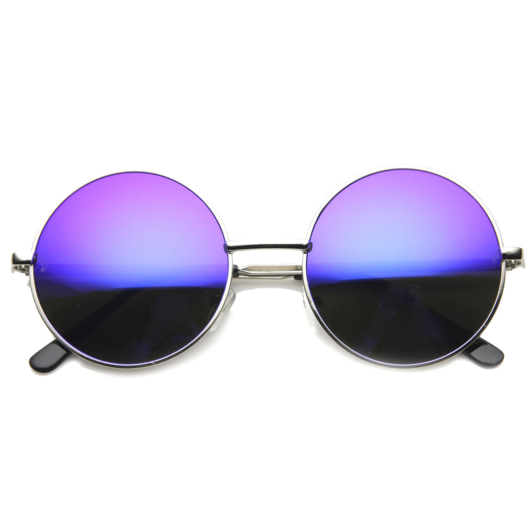 Womens Metal Round Sunglasses With UV400 Protected Composite Lens 9892 Image 4
