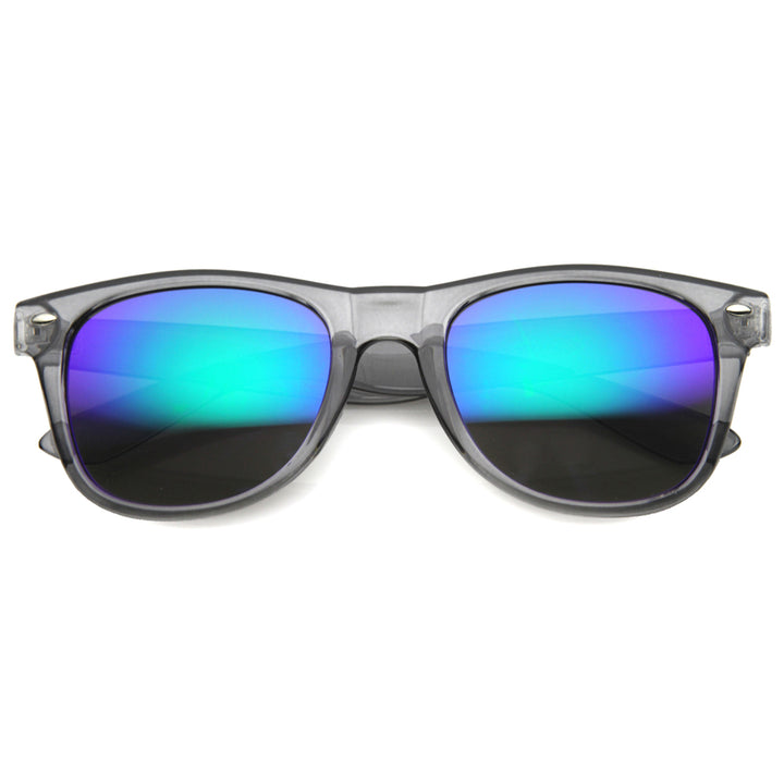 Mens Horn Rimmed Sunglasses With UV400 Protected Mirrored Lens 9947 Image 3