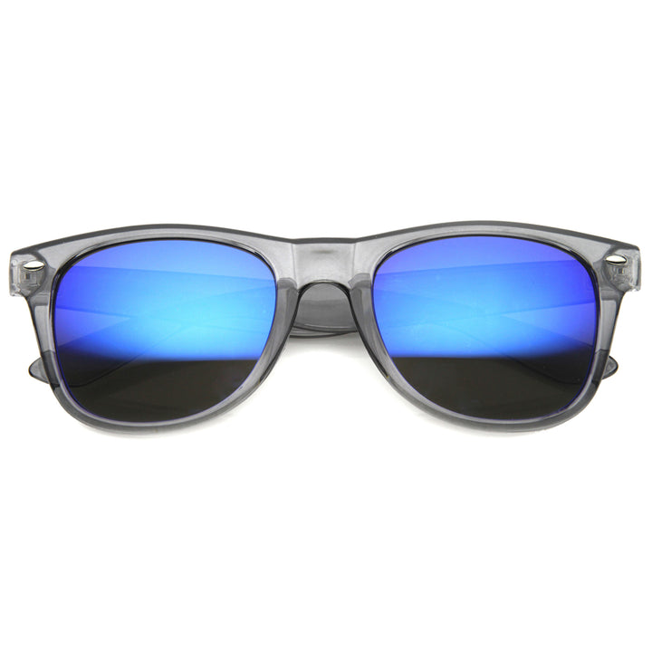 Mens Horn Rimmed Sunglasses With UV400 Protected Mirrored Lens 9947 Image 4