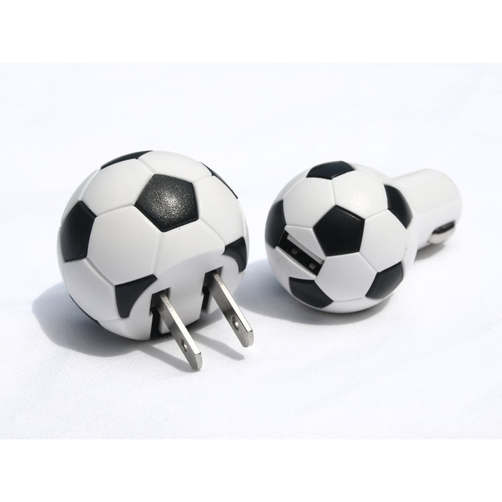 2-Piece Set: Soccer Ball Car and Wall USB Chargers Image 4