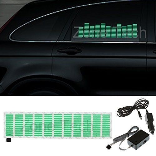 Zone Tech Music Beat Activated Car Stickers Equalizer Glow Colored LED (Green) Image 3