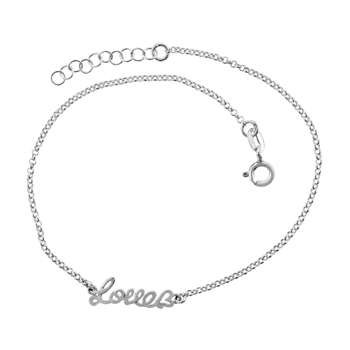 Sterling Silver Love Anklet Image 1