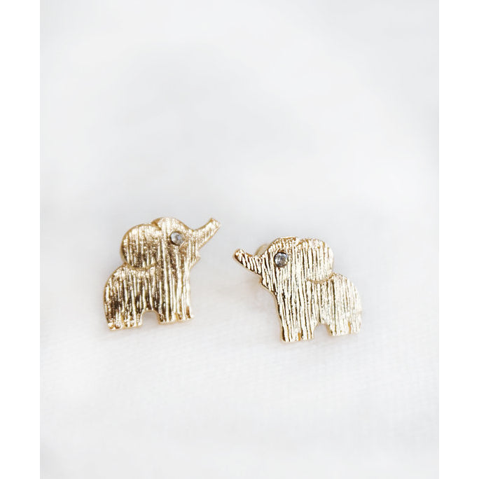 Elephant EarringsLittle Elephant Stud EarringsCute Elephant StudsGold Elephant Earrings Image 1