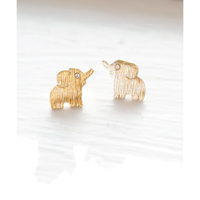 Elephant EarringsLittle Elephant Stud EarringsCute Elephant StudsGold Elephant Earrings Image 2