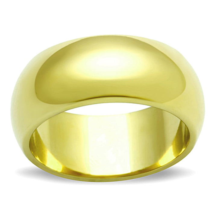 Stainless Steel 316 14k Gold Ion Plated 8mm Wide Wedding Band Womens Sizes 5-10 Image 1