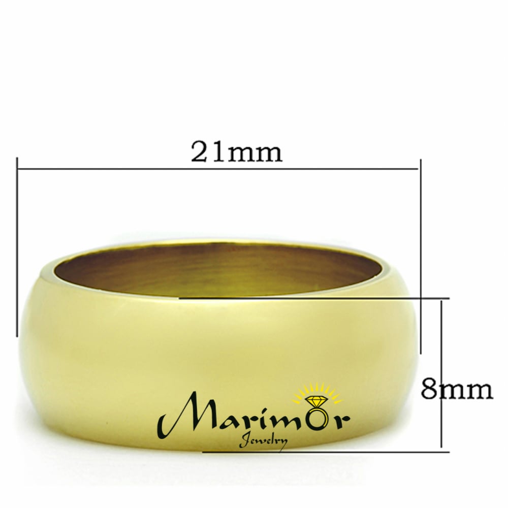 Stainless Steel 316 14k Gold Ion Plated 8mm Wide Wedding Band Womens Sizes 5-10 Image 3