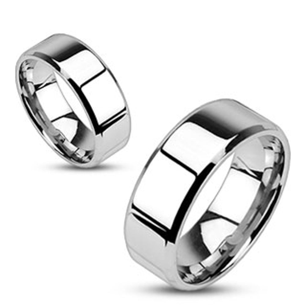 His and Her 3pc Princess Wedding Engagement Ring and Mens Band Stainless Steel Set Image 6