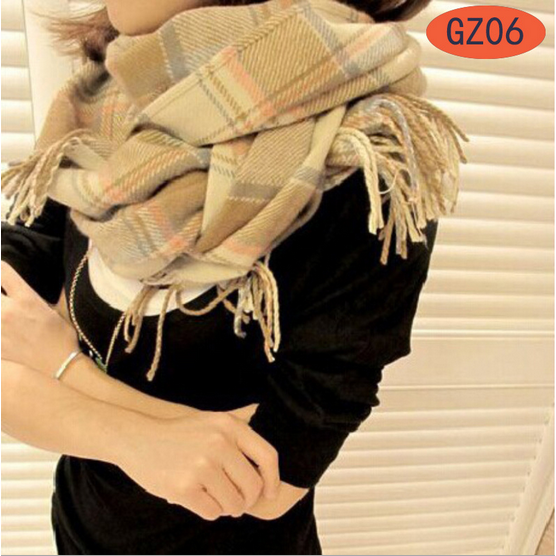 Womens Plaid Blanket Long Shawl Big Grid Winter Warm Lattice Large Scarf Wrap Image 1