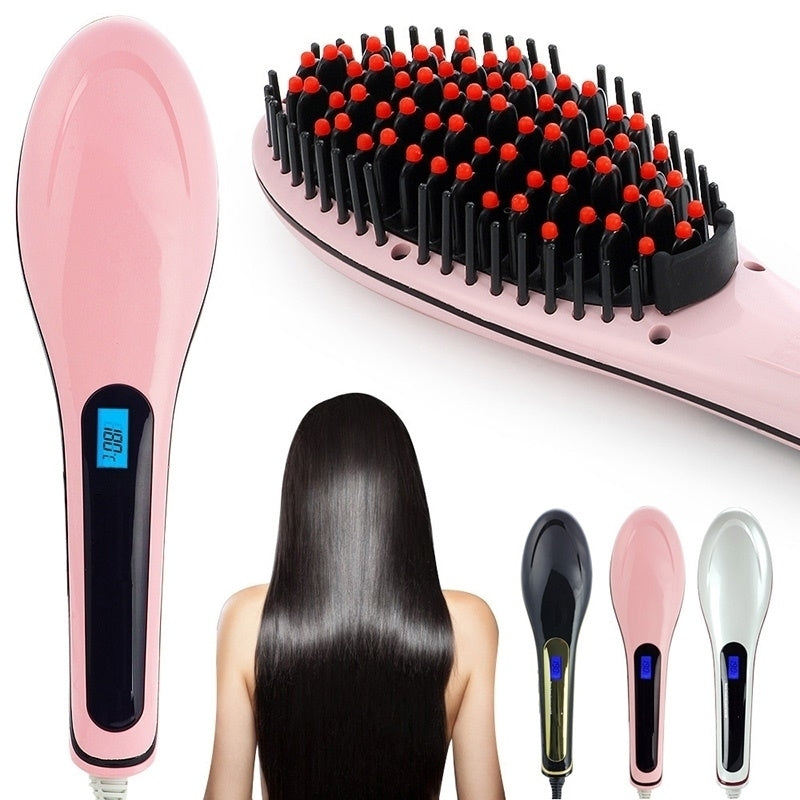 Sale Women Professional LCD Hair Straightener Comb Brush Image 1