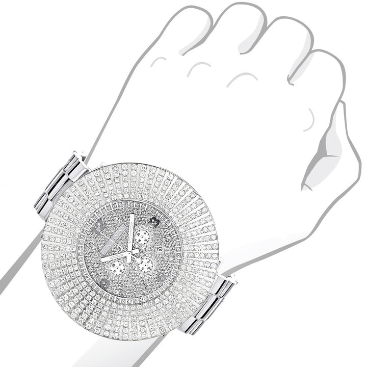 Large Diamond Bezel Luxurman Watch 14 Hip Hop Watches Image 3