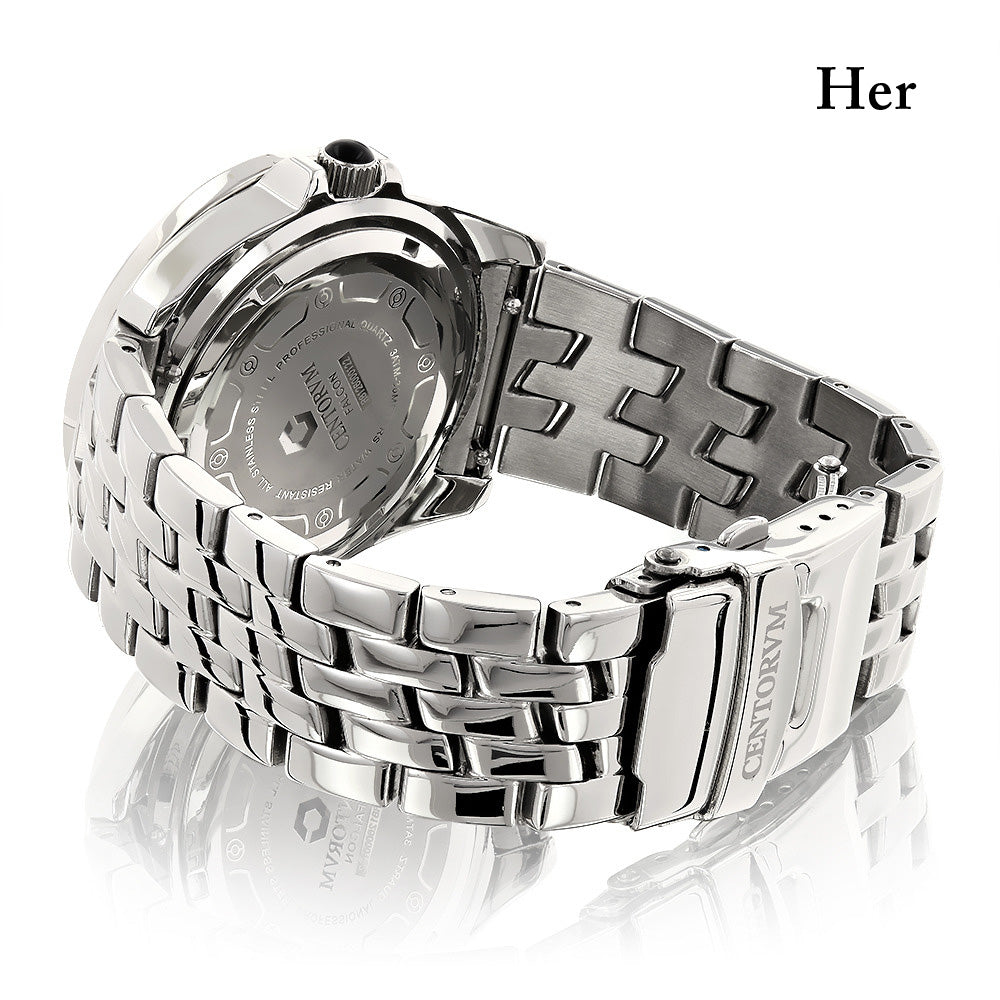 Matching His and Hers Watches: Centorum Falcon Diamond Watch Set 1.05ct Image 3