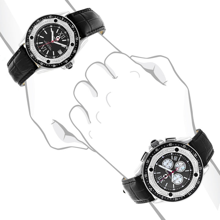 Matching His and Hers Watches: Centorum Diamond Watch Set in Black 1.05ct Image 4