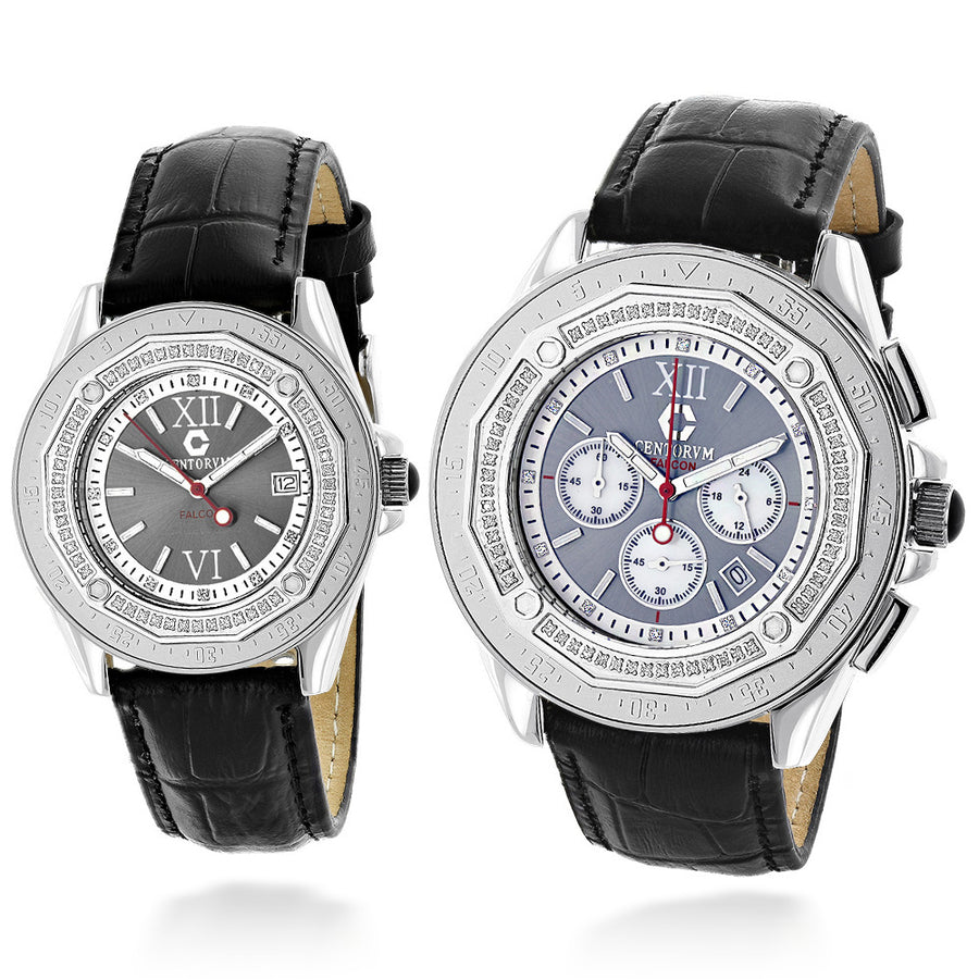 His and Hers Watches: Diamond Centorum Matching Watch Set 1.05 Image 1