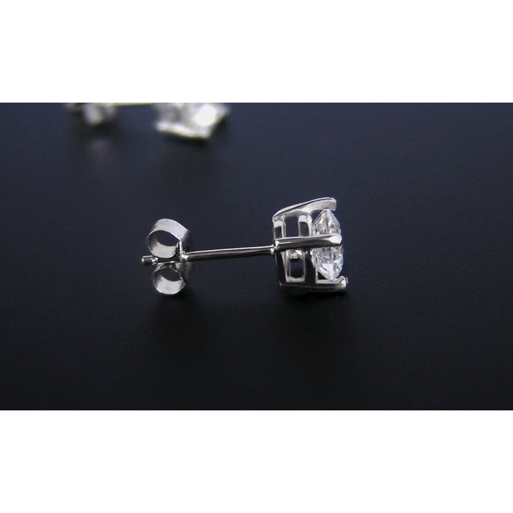.925 Sterling Silver 2 Carat Cubic Zirconia Studs Image 3