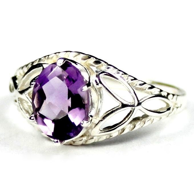 SR137 Brazilian Amethyst 925 Sterling Silver Ring Image 2