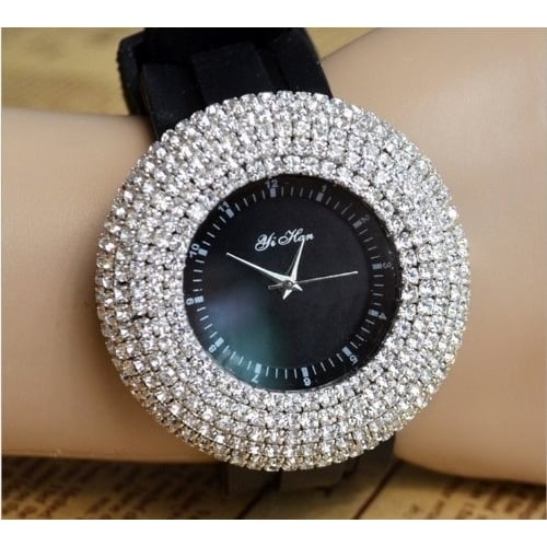 "Bling - Bling" Womens Round Crystal Watch Image 1
