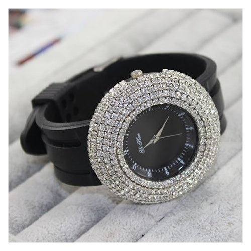 "Bling - Bling" Womens Round Crystal Watch Image 3