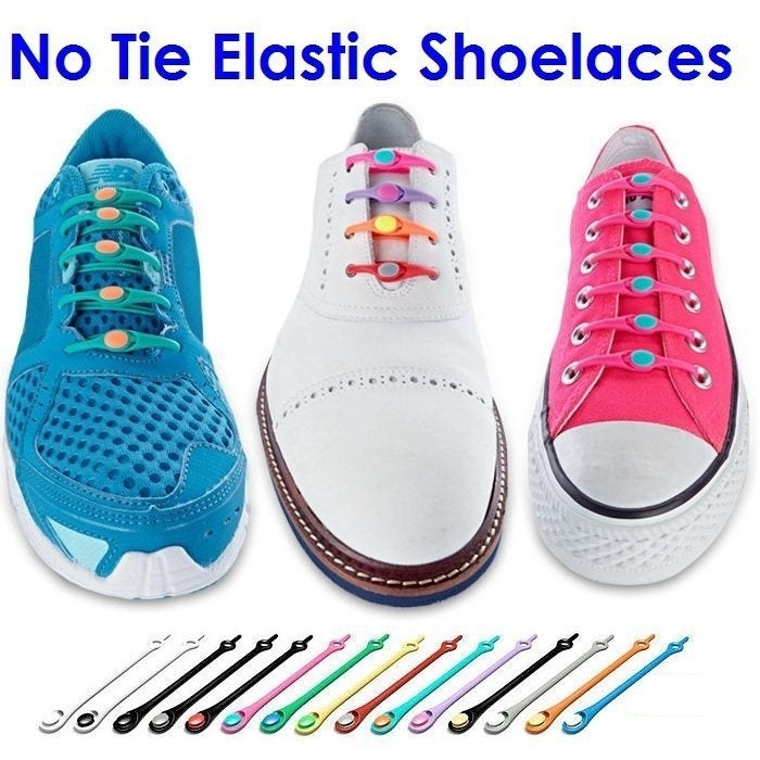 NO TIE Silicon Lazy Shoelaces - 12 pack Image 1