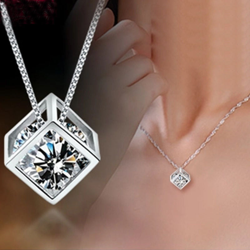 Crystal Ice Cube Pendant Necklace Image 1