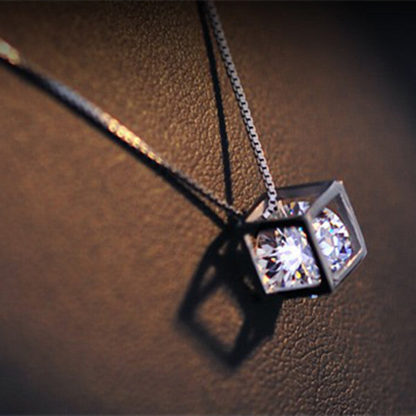 Crystal Ice Cube Pendant Necklace Image 6