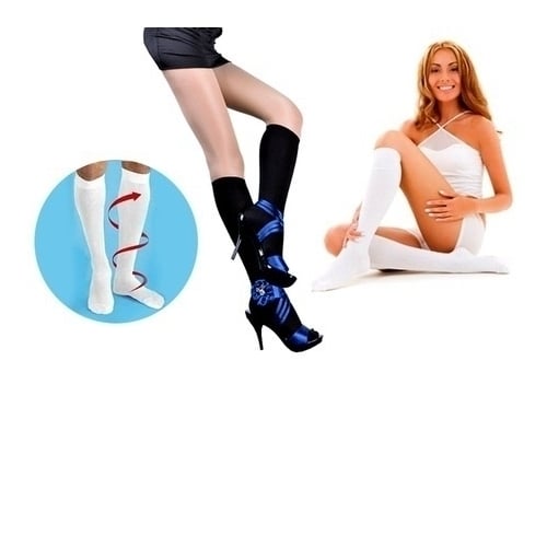 Travel Compression Socks  - Black or White Image 1