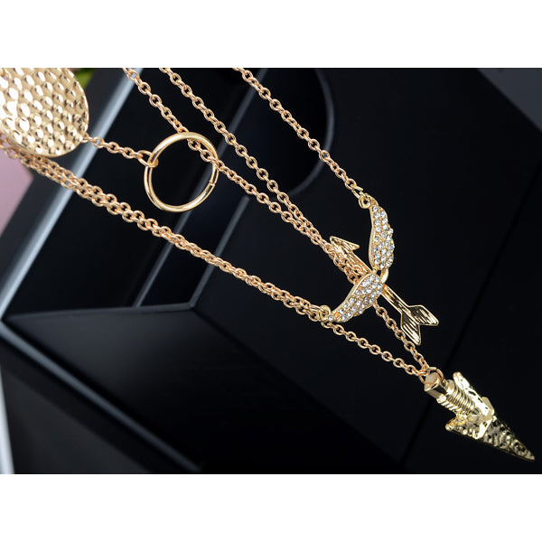 18K Gold Plated Multilayer Necklace "Faith" Image 2