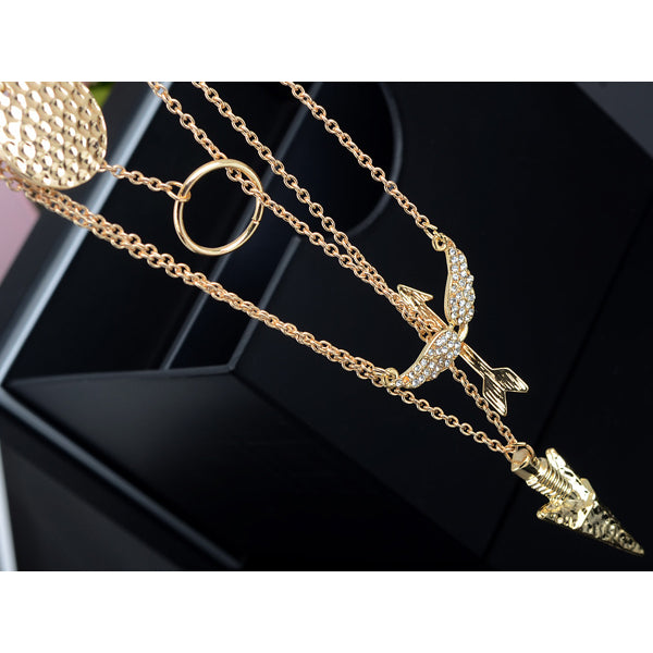 18K Gold Plated Multilayer Link Necklace "Faith" Image 2