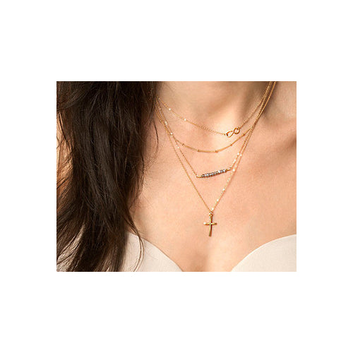 18K Gold Plated Multilayer Necklace "Believe" Image 3
