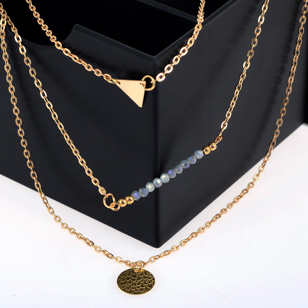 18K Gold Plated Multilayer Necklace "Love Life" Image 3