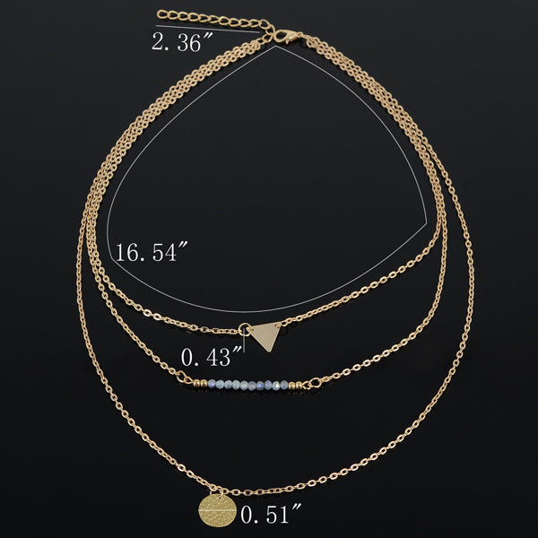 18K Gold Plated Multilayer Necklace "Love Life" Image 4