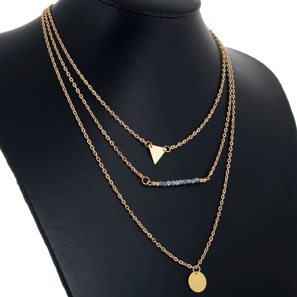 18K Gold Plated Multilayer Necklace "Love Life" Image 6