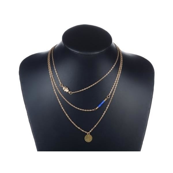 18K Gold Plated Multilayered Link Necklace "Wish" Image 2