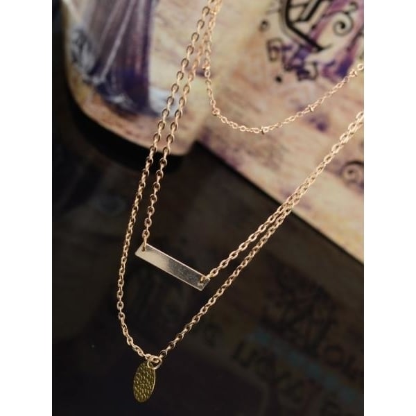 18K Gold Plated Multilayered Link Necklace "Forever" Image 3