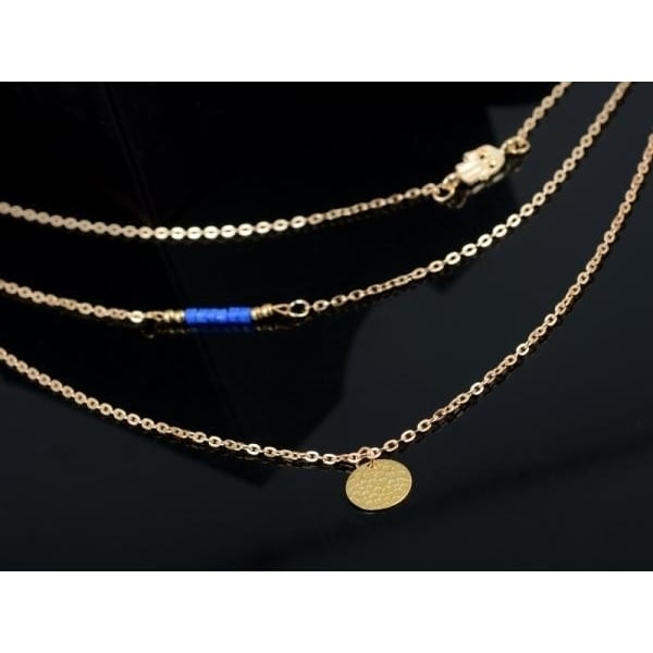 18K Gold Plated Multilayered Link Necklace "Wish" Image 4