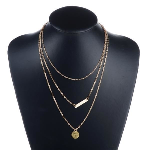 18K Gold Plated Multilayered Link Necklace "Forever" Image 4