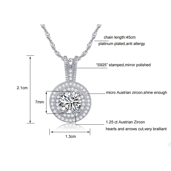 Halo Micro Pave Crystal Pendant Necklace Image 4