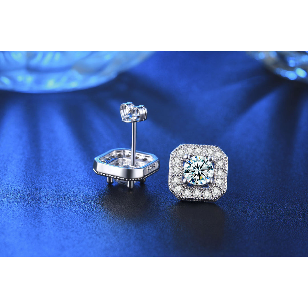 18K White Gold Plated Stud Earrings Image 3