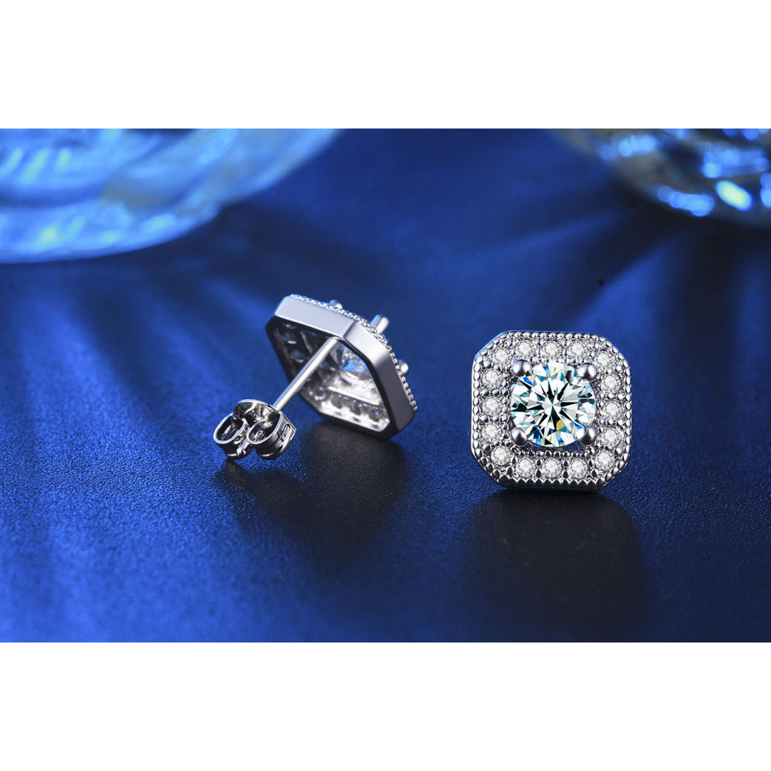 18K White Gold Plated Stud Earrings Image 4