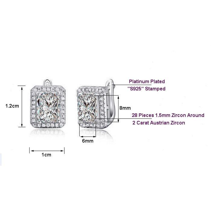 Emerald Cut Cubic Zirconia Earrings Image 3