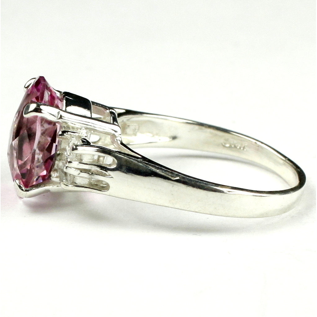 SR123 Pure Pink Topaz 925 Sterling Silver Ring Image 3