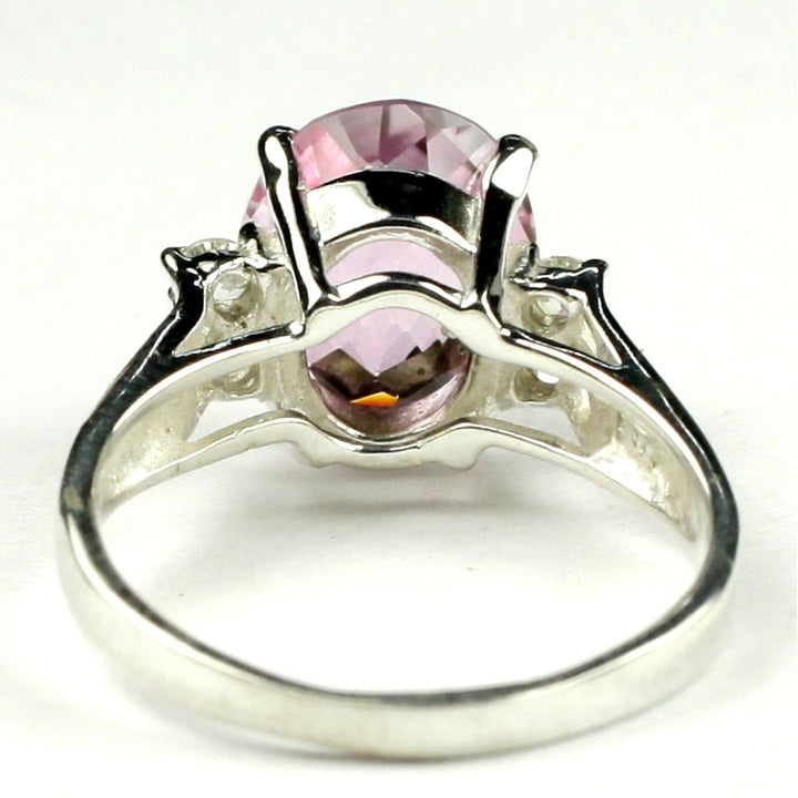 SR123 Pure Pink Topaz 925 Sterling Silver Ring Image 4