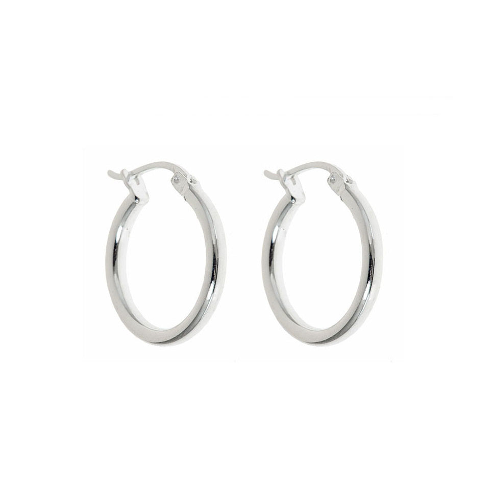Solid Sterling Silver French Lock Hoops Image 1