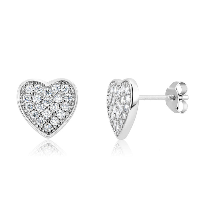 Simulated Diamond Micro Pava Stud Earrings Image 1