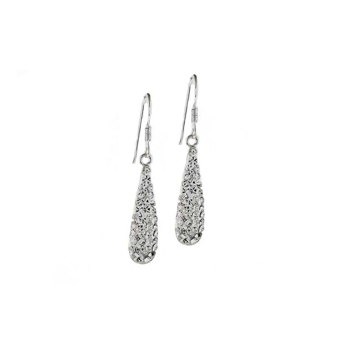 Sterling Silver Dangle Earrings with Swarovski Elements Crystal Drops 925 Image 1